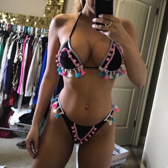Tassel Pom Pom Colorful Bikini - Picture 6 of 6